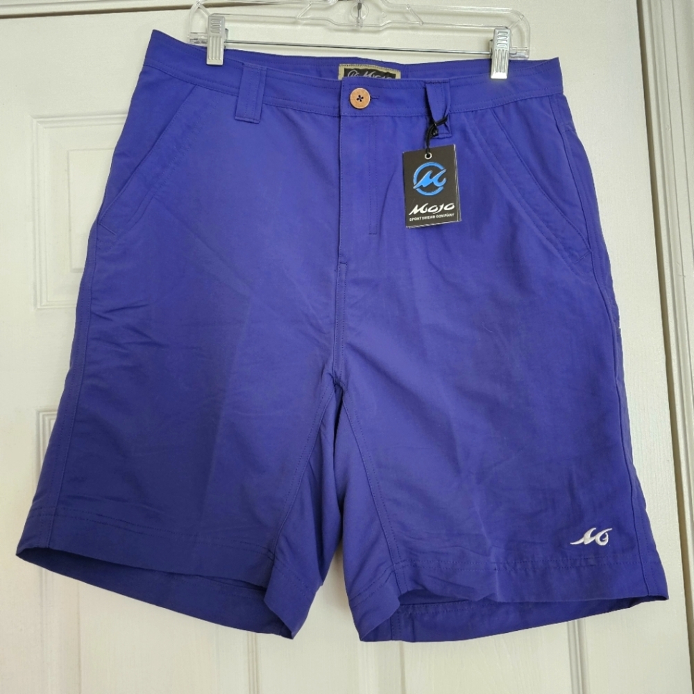 Mojo Sportwear Mens Shorts Size 36 (34)  Blue Activewear 9" Inseam NWT
